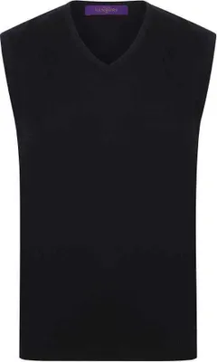 Produktbild von Henbury - Sweatshirt V-Ausschnitt für Herren Ärmellos PC6031 (L) (Schwarz)