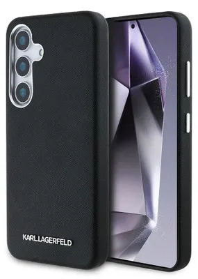 Obrázok produktu pre Puzdro Karl Lagerfeld Saffiano Full Wrapped Elongated Metal Logo MagSafe pre Samsung Galaxy S25 - Čierne