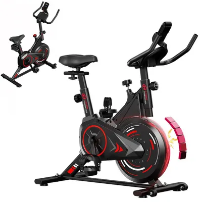 Produktbild von Heimtrainer Fahrrad mit Verstellbarem Widerstand, Leises Ergometer mit LED-Monitor, Cycling Bike für Kardiotraining zu Hause, Schwungrad 6kg, Bis 120KG