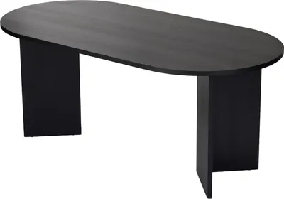 Produktbild von Holz Esstisch "Sablin" - 180 x 89 x 75 cm - Schwarzes Holz