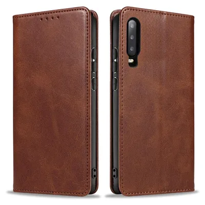 Produktbild von Handyhülle für Huawei P30 Kunstleder Flip Cover Hülle Klapphülle Case Kartenfach Farbe: Dunkelbraun