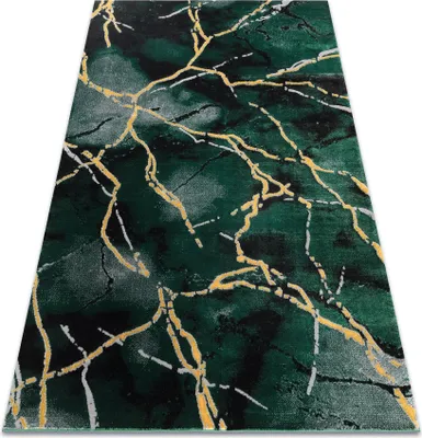 Produktbild von Exklusiv EMERALD Teppich 1018 glamour, stilvoll Marmor Flaschengrün / gold Grün 80x150 cm