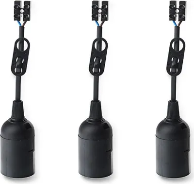 Produktbild von Baustellenfassung schwarz / weiß E27  230V max. 60Watt - Menge: 3 x schwarz
