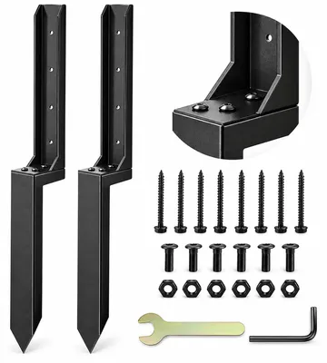 Reparaturset für Zaunpfähle, 2er-Set, 80 cm, schwarz