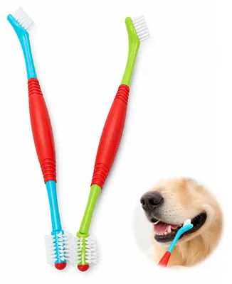 Image de Brosse à dents pour chiens 2-en-1, double face, nettoyage à 360 degrés, pour chiens