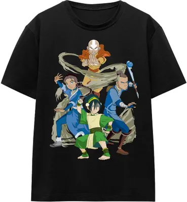 Productafbeelding van Avatar: The Last Airbender - "Team Avatar Elements" T-shirt voor heren/dames, uni, TV15475 (maat S) (zwart)