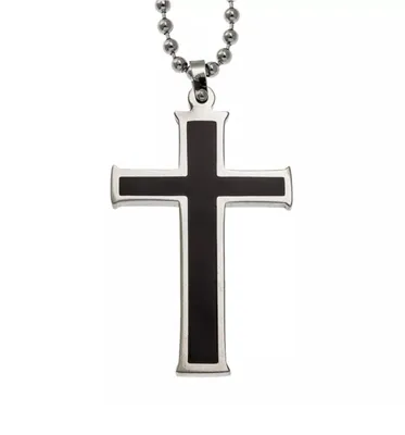 Produktbild von Uni Anhänger Edelstahl Anhänger Silber Schwarz Mit Edelstahl Kugelkette