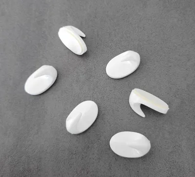 Produktbild von MINI Klebehaken Weiß 6er Set selbstklebend 15×25mm ohne Bohren Bad Küche Büro