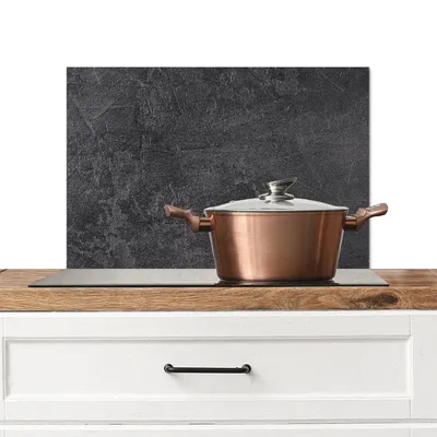 Produktbild von KitchenYeah®  Spritzschutz Küche - Küchenrückwand - Wandschutz für Herd und Spüle - Schiefer - Beton - Naturstein - Grau - Industrie 60x40 - Alu-Dibond (Alternative zum Spritzschutz aus Glas) - Hitzeb