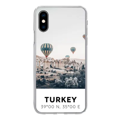 Produktbild von MuchoWow® Handyhülle Schutzhülle Hülle für iPhone X Heißluftballon - Türkei - Sommer - Grau Silikon Softcase Handy Hülle - Handyhülle