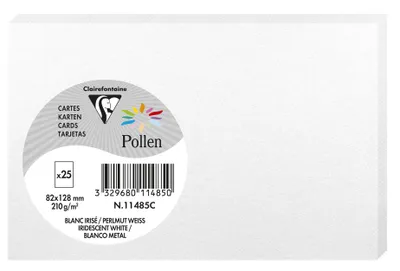 Produktbild von Clairefontaine 11485C, Standard-Grußkarte, Weiß, 210 g/m², 128 mm, 82 mm, Frankreich