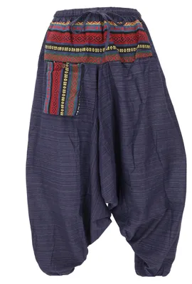 Produktbild von Yogahose, Pluderhose, Pumphose, Aladinhose Ikat - Blau, Damen, Baumwolle, Hosen