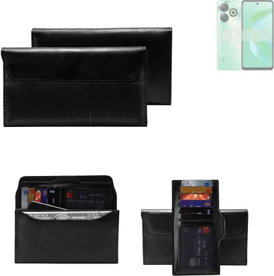 Produktbild von K-S-Trade Handy Hülle kompatibel mit Infinix Smart 9 Schutz Hülle Tasche Schutz Case Handytasche Kunstleder schwarz, 1x