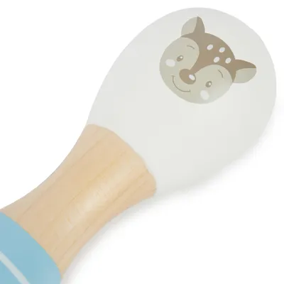 Produktbild von Bieco Baby Rassel Holz Reh | Hantelrassel | 2er Set | 19 cm | Kinder Rassel Musikinstrument | Holzrassel Baby Montessori Rassel Kinder ab 1 Jahr Rassel Baby 0-6 Monate Rasselring Baby