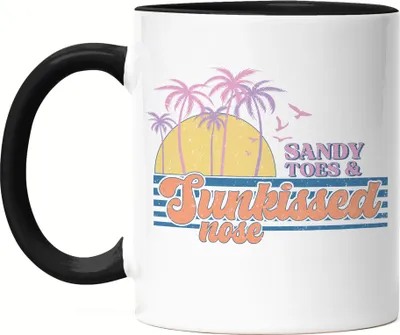 Produktbild von Sandy toes & sunkissed nose Tasse Schwarz Strand Beach Surf Ocean Child Sonne Urlaub