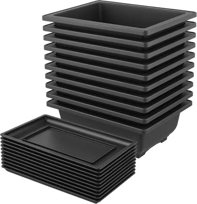 Productafbeelding van 10 stuks Bonsai Trainingspotten, 23 x 17 x 8 cm Grote Plastic Bonsai Kom en Dienblad voor Woonkamer Kantoor Yard Tuin