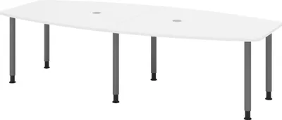 Produktbild von bümö Konferenztisch mittel KT28 - Nachbildung: Weiß, tischfuss: Füße in Graphit