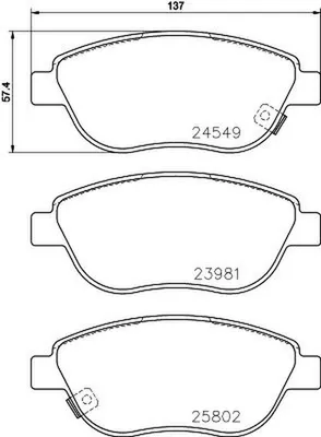 Produktbild von HELLA Bremsbeläge Satz Vorne Bremsklötze für FIAT 500L (351, 352) 8DB 355 020-881