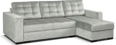 Produktbild von MEBLE-LUX - Universal Ecksofa mit Schlaffunktion und 2 Bettkasten LARO I 242cm Breit Sofa L Form I Eckcouch mit Schlaffunktion I Universal Ecke (Rechts oder Links) I Sofa Hellgrau