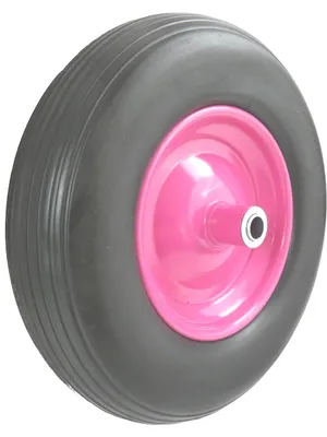 Produktbild von MATRIX Ersatzrad pannensicher Schubkarrenrad PolyurethanRad pink Stahlfelge 4x8