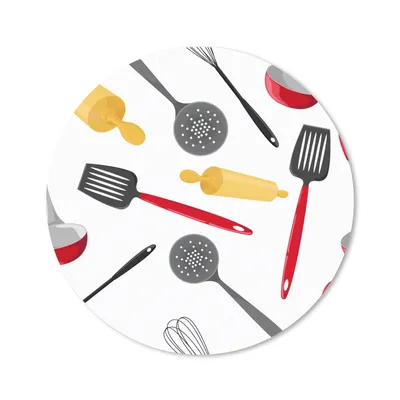 Produktbild von MuchoWow® Mauspad Mousepad Muster - Küchenutensilien - Spatel - Nudelholz 30x30 cm - Mousepads - Maus Mat - Pad - Mausunterlage - Tischunterlage - Schreibtischmatten