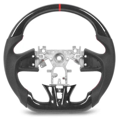 Image de Volant Hydro Dip aspect fibre de carbone en cuir perforé, de remplacement pour Infiniti Q50 de 2014 à 2016