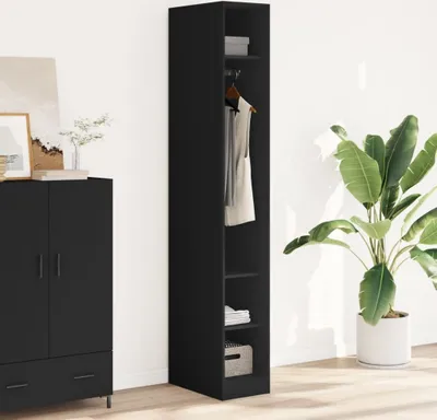 Obrázok produktu pre Šatníková skriňa čierna 30x50x200 cm materiál na báze dreva - Šatníky 3307685