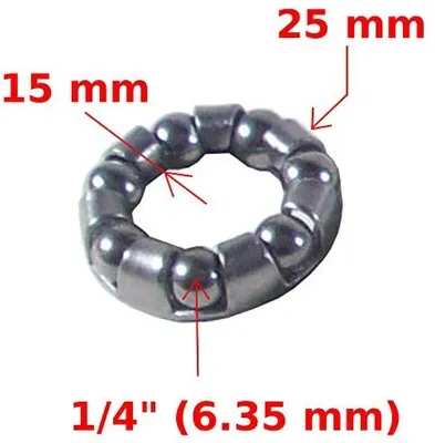 Produktbild von cyclingcolors Fahrrad kugellager kugellagerkäfige 15/25mm 6.35mm (1/4") kugelring hinterrad Achse innenlager fahrradnabe Lager lagerkäfig nabe Rad Ach