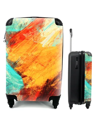 Produktbild von MuchoWow® Koffer Handgepäck Trolley Rollkoffer Kleine Reisekoffer mit 4 Rollen - Gemälde - Abstrakt - Öl - Cabin Size < 55x40x23 cm & 55x40x20 cm - Fotokoffer - Kabinenkoffer - Boardgepäck - Reise-Box - Reisekoffer - Reisegepäck - Koffer mit Bild - Trolley für Kinder