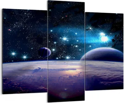 Produktbild von Bild auf Leinwand - Leinwandbild - Kosmos Planet - 130x100cm - Wand Bild - Wanddeko - Wandbilder - Leinwanddruck - Bilder - Kunstdruck - Wanddekoration - Leinwand bilder - Wandkunst - CB130x100-3575