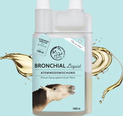 Produktbild von Bronchial Liquid 1 L - Hustensaft für Pferde - Schleimlöser Pferd - Hustensaft Pferd - Bronchialkräuter Pferd - Atemwegskräuter Pferd