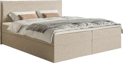 Obrázok produktu pre Selsey Softie - posteľ s pružinovou posteľou 180x200 cm, šenil, svetlo béžová