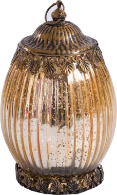 Produktbild von Jinfa® Glas Laterne in Gold mit LED Beleuchtung