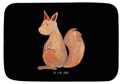 Produktbild von Mr. & Mrs. Panda Badteppich Einhorn Glauben - Schwarz - Geschenk, badezimmermatte, Eichhörnchen, Badematte, Unicorn, Einhörner, Teppich Fürs Bad, Eichhorn, Badvorleger