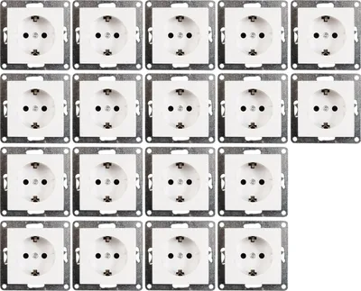 Produktbild von Schutzkontakt-Steckdose McPower ''Flair'' 250V/16A, Einsteckschutz, 18er-Pack