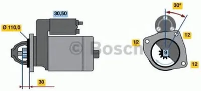 Produktbild von BOSCH 0 986 011 060 Starter Anlasser 2,5kW für IVECO DAILY II Pritsche/Fahrgestell 12V