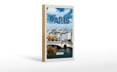 Produktbild von Holzschild Reise 12x18 cm Paris Frankreich Trip Stadt Vintage