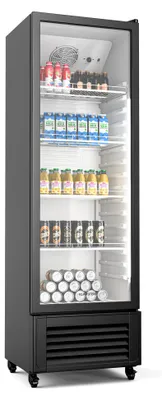 Produktbild von Klarstein GrandCooler 306L Getränkekühlschrank - Doppelt Verglaste Tür, LED-Beleuchtung, Mechanischer Thermostat, 0 °C bis 10 °C, 4 Räder,
