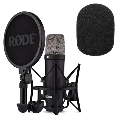 Produktbild von Rode NT1 Signature Black Mikrofon mit Popschutz