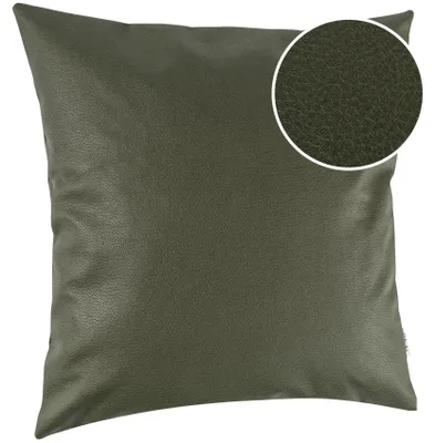 Kissenhülle atmungsaktiv in Leder-Optik ohne Füllung 40 x 40 cm Grün, Hauptbild in hoher Auflösung