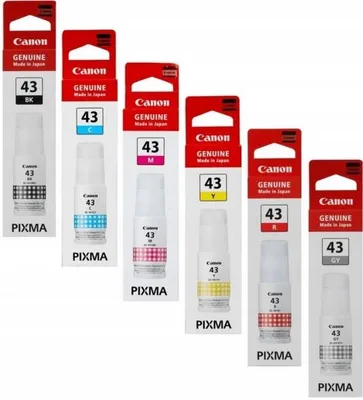 Produktbild von Canon GI-43 Tinte CMYK+GY+R Originalset 6x 60ml GI 43