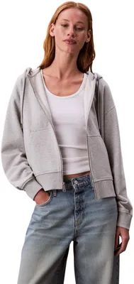 Produktbild von Calvin Klein Damen Hoodie mit Reißverschluss Archive Logo French Terry mit Kapuz