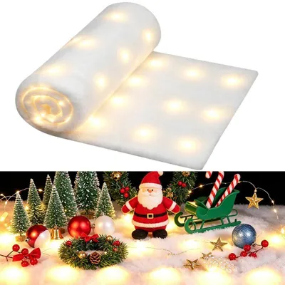 Obrázek produktu pro Vánoční sněhová pokrývka s LED umělým sněhem, rozměry 180 x 45 cm