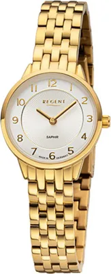 Produktbild von Regent Damen Uhr Metallarmband GM-2129 Metallband Armbanduhr Analog gold URGM2129