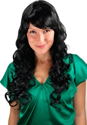 Produktbild von WIG ME UP Langhaarige Perücke, schwarz, Locken 7633-1B
