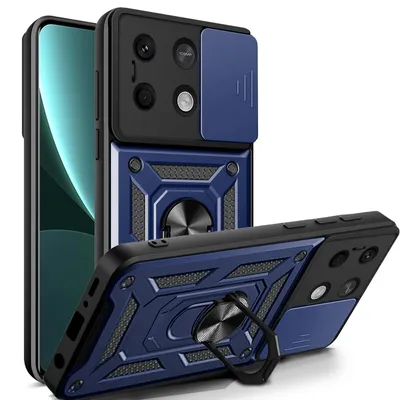 Produktbild von Outdoor Panzer Hülle Xiaomi Redmi Note 13 5G Handyhülle Kameraschutz Ringhalter  Blau