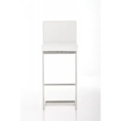 Produktbild von CLP Barhocker Paros mit Kunstlederbezug Edelstahl Fußablage bis 240 kg belastbar weiß