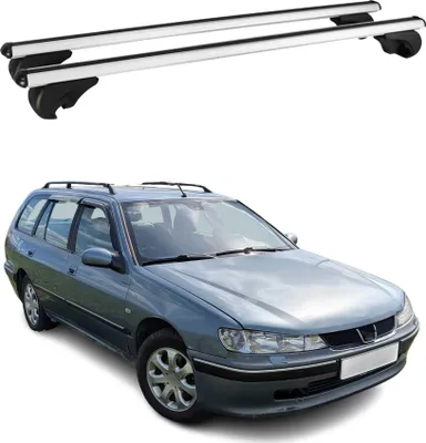 Image de Barres de toit Transversales pour Peugeot 406 1999-2005 Aluminium Argent