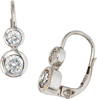 Produktbild von Ohrringe Ohrhänger Ohrschmuck mit Zirkonia 333 Gold Echt Weißgold Damen
