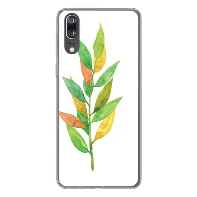 Produktbild von MuchoWow® Handyhülle Schutzhülle Hülle für Huawei P20 Aquarelle - Blätter - Pflanzen Silikon Softcase Handy Hülle - Hardcover